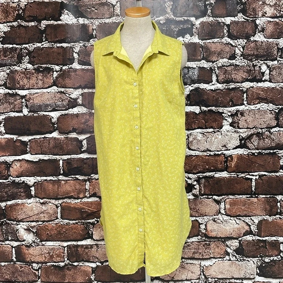United By Blue Dress Women's X Large Yellow Floral Button Down Shirt Midi - Picture 5 of 16